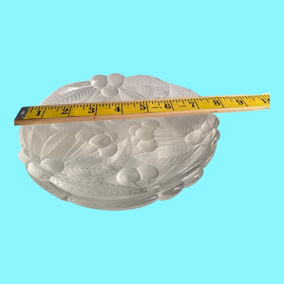 2 Mikasa Bountiful Raised Cherries Frosted Glass Individual Salad Plates 8” - Picture 6 of 8